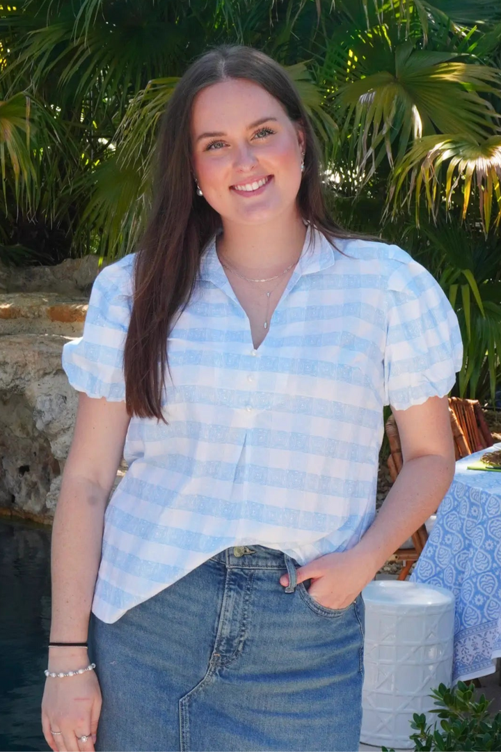 Virginia Top Square French Blue