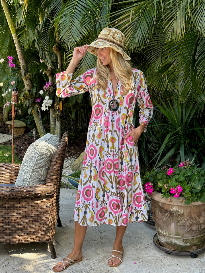 Karolina Dress Ikat White