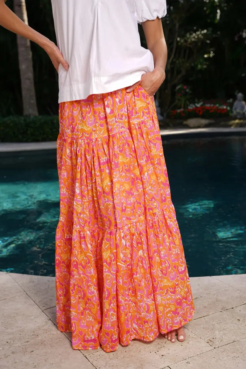 Boho Long Skirt Orange Marie