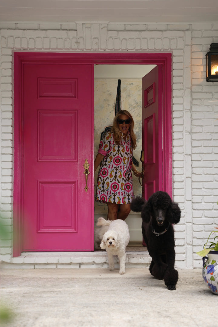 Charlotte Dress Ikat White