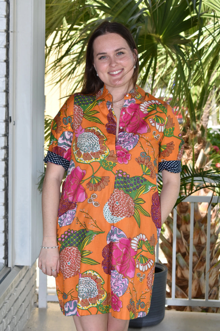 Charlotte Dress Orange Floral
