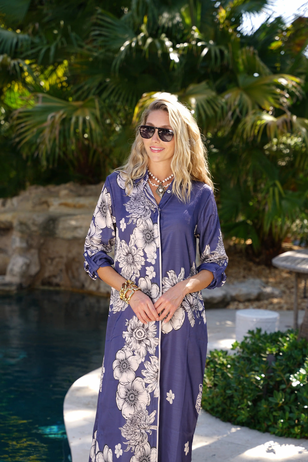 French Dress Navy Tiger