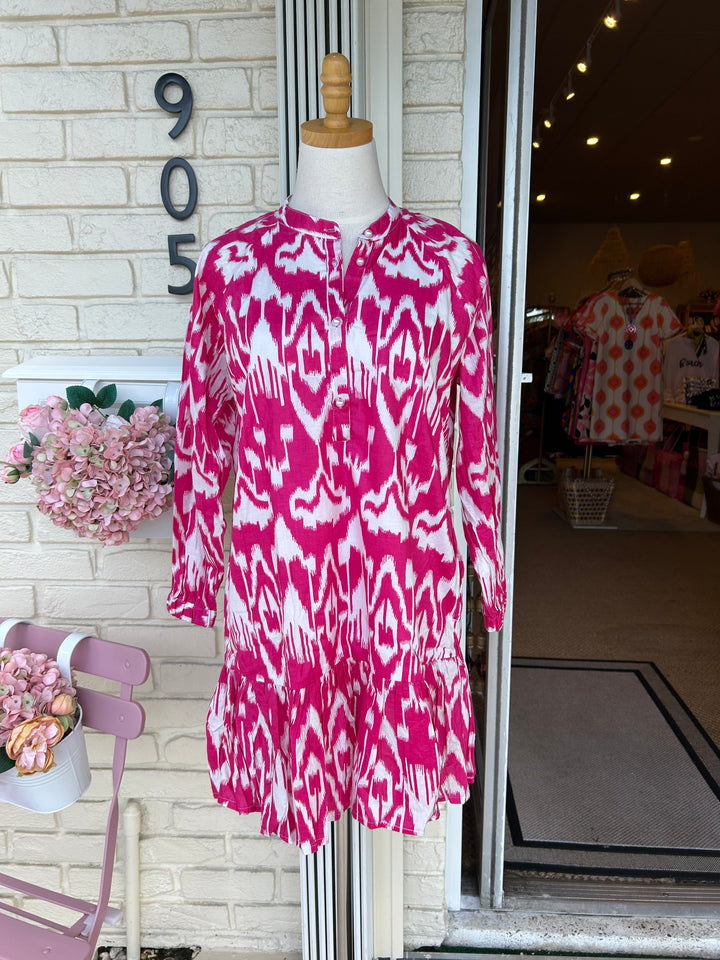 Serena Dress Aztec Fuchsia