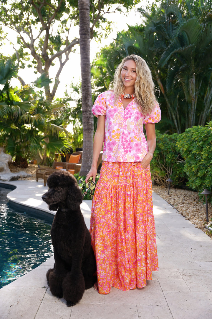 Boho Long Skirt Orange Marie